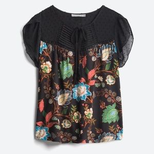 Flutter sleeve, tassel knit top